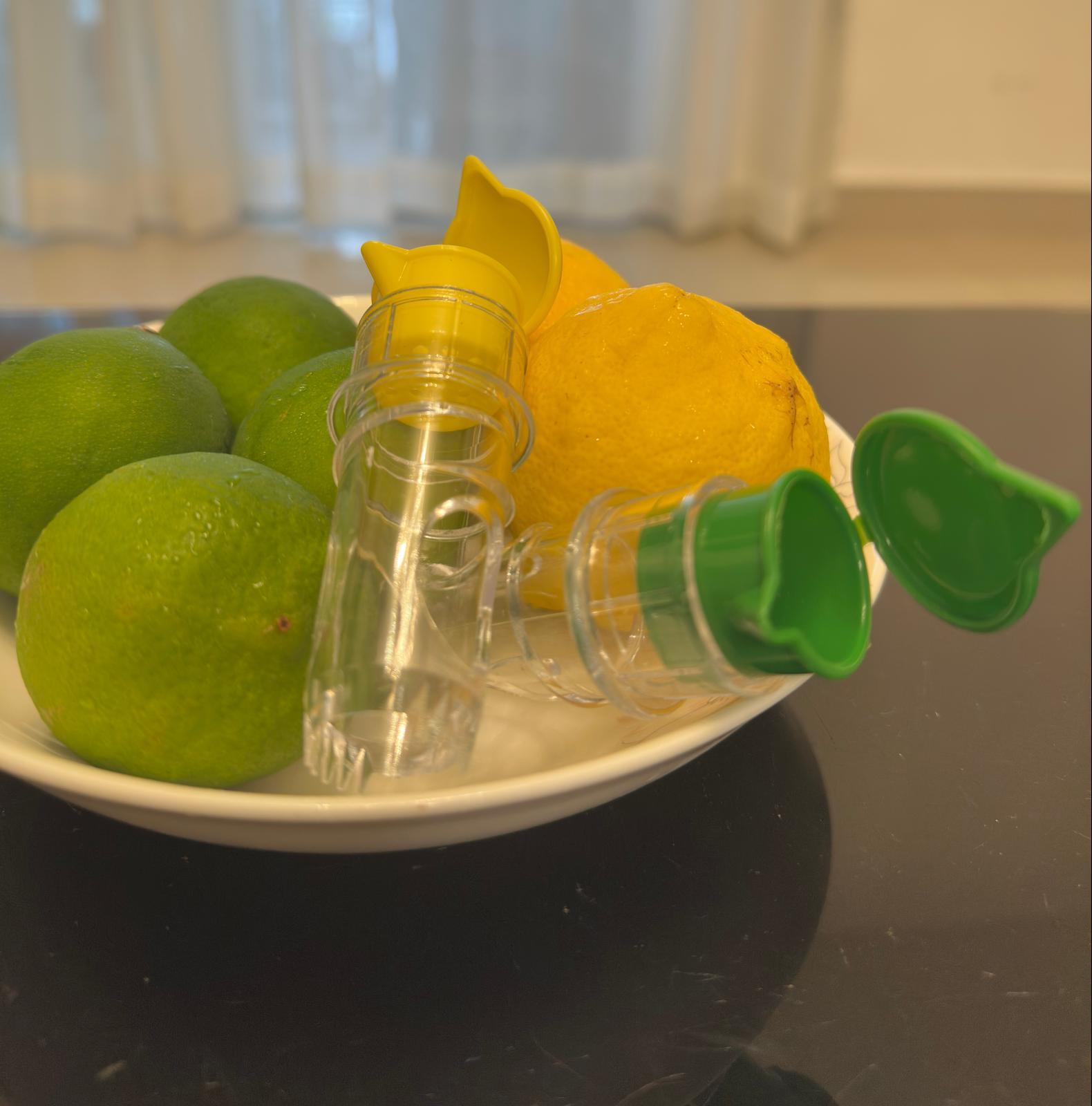 DG 2-Pcs Lemon Squeezer, Ergonomic Twist-Action ,Portable Manual Lemon Juicer, Compact  Handheld Lemon Press with Lids,Suitable for Birthday Gifts&Christmas gifts