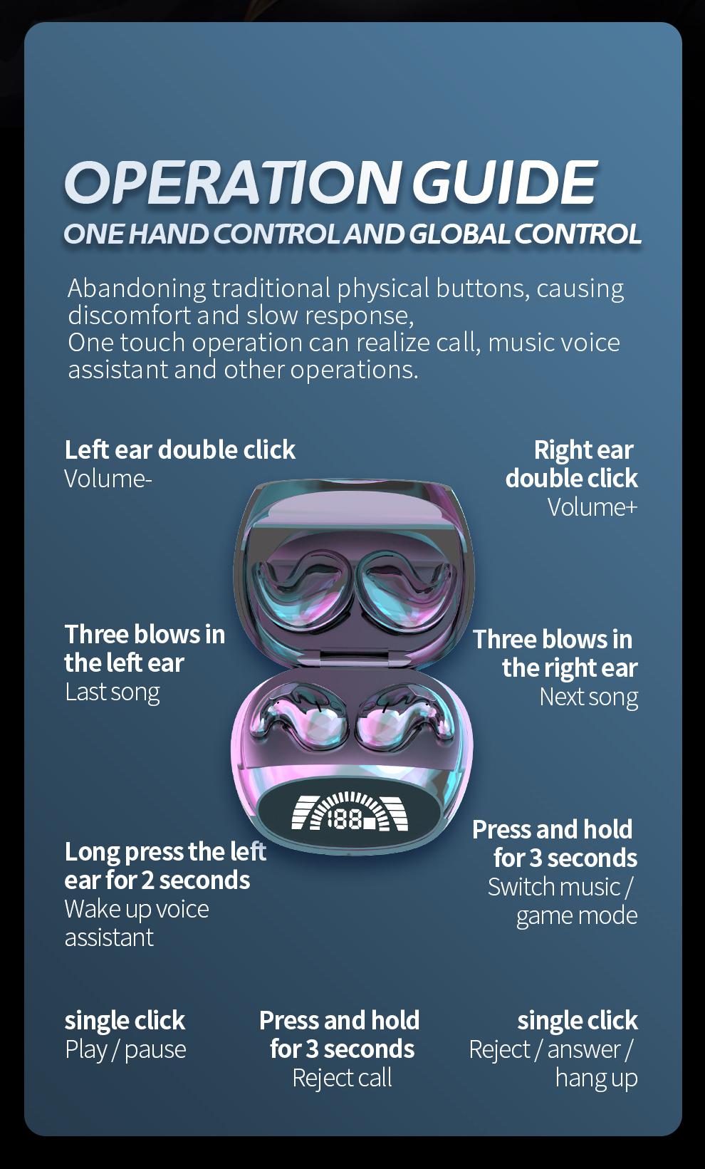 MZYMI MD528 Wireless Sleep Headphones 9D Sound Quality Noise Reduction HiFi Audio LED Digital Charging Silicone Earbuds with Mic for Sports