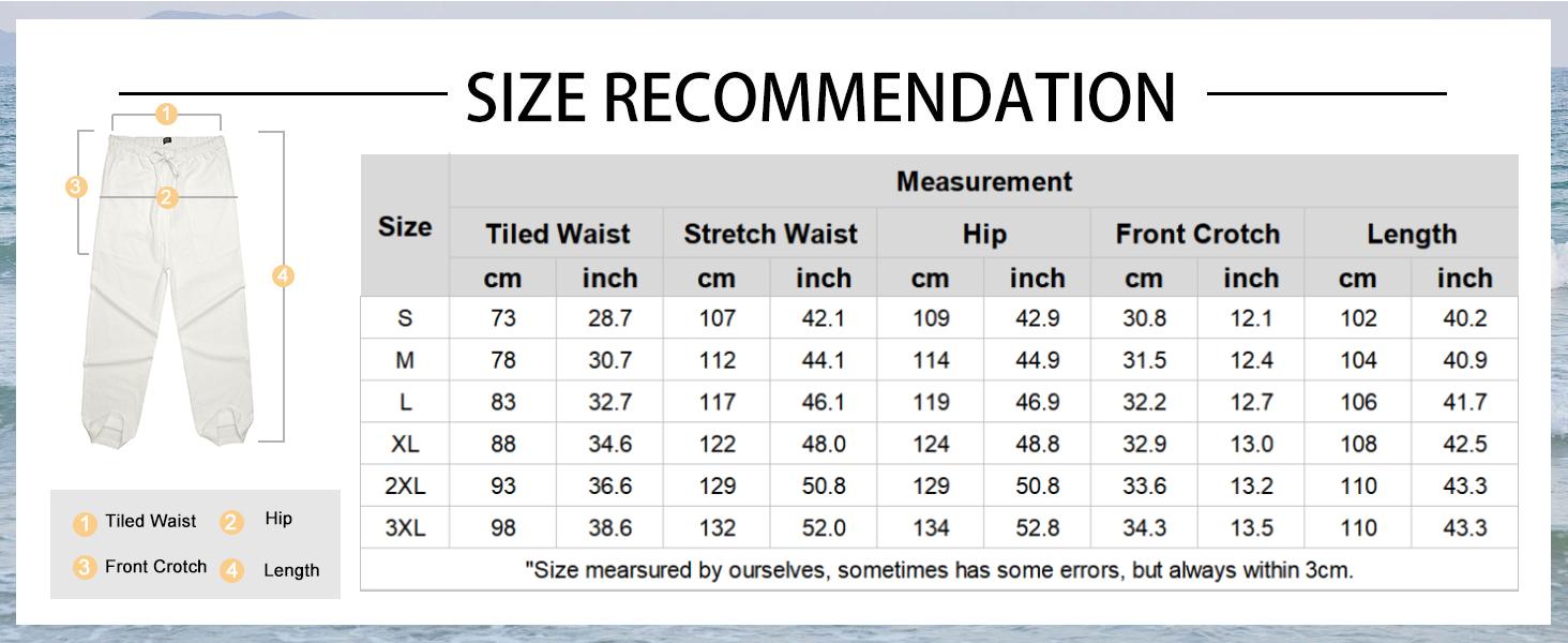 COOFANDY Mens Linen Drawstring Pants Elastic Waist Lightweight Trouser Casual Yoga Summer Beach Pant LIVE