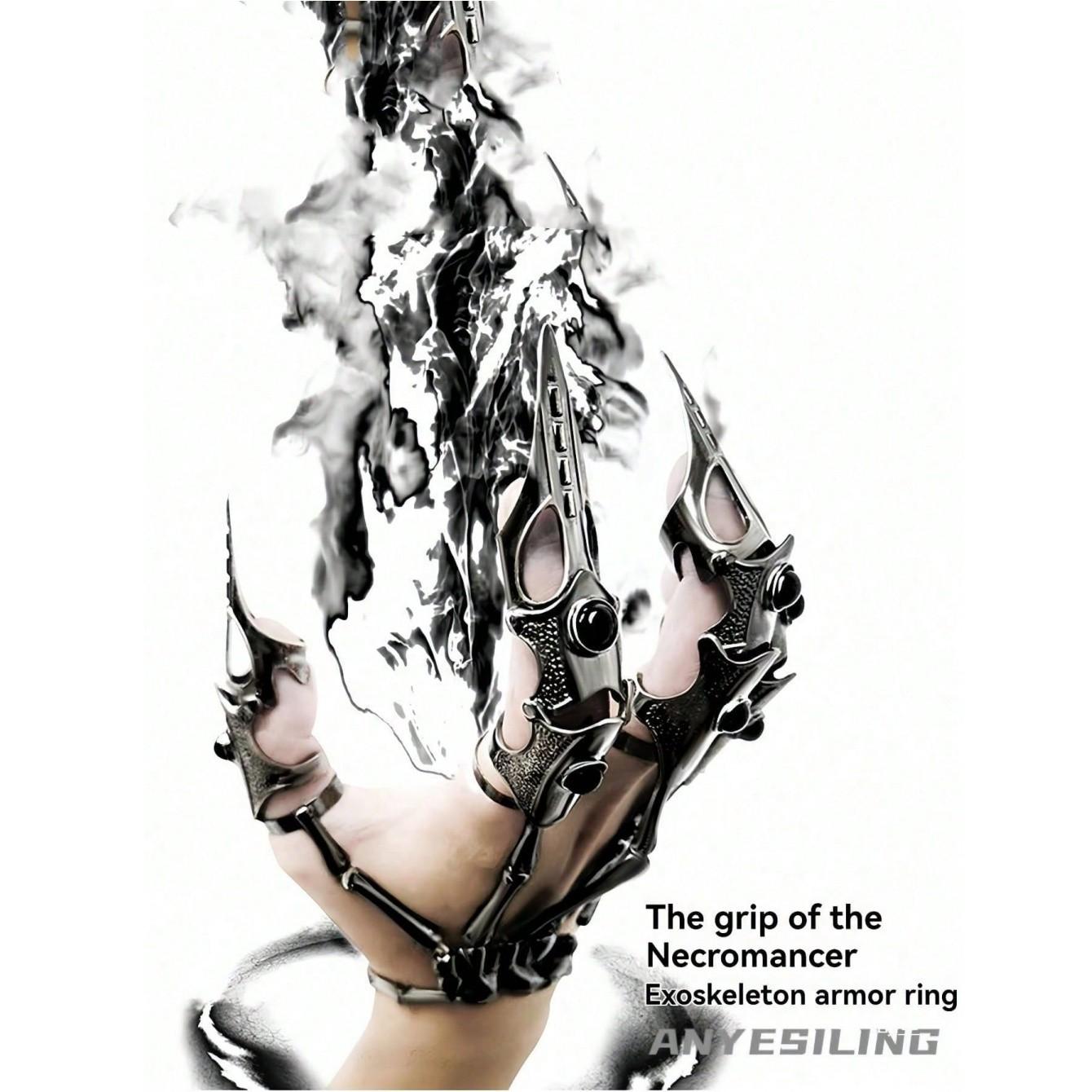 Original Style Dark Finger Joint, Bionic Mechanical Hand, Adjustable & Detachable Armor, Ring Joint, Halloween Prop, Party Accessory, Party Supplies, Party Favor