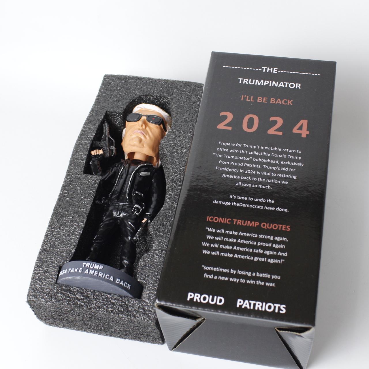 The Donald Trump Collection - Proud Patriot Trump: The Donald Trump 2024 Two-Gun Version of the Bobblehead Movement, dedicated to Trump supporters and patriotic Americans | Trump First Gift