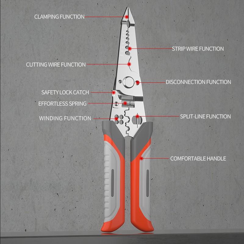Professional  Wire Stripper Tool, Stripping Cutting Crimping Pliers,  Multi-Function Wire Tool for Electricians Industrial Home, Hand Tools