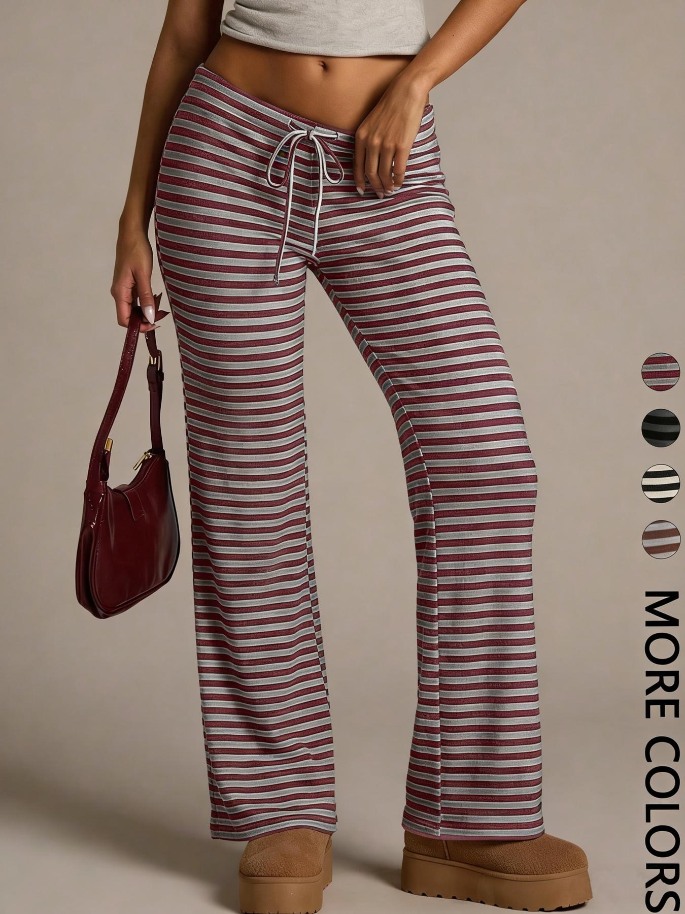 Women's Casual Striped Loose Long Pants, Comfortable and Stylish, Perfect for Daily Wear, Ladies Fashion Bottoms, Casual Fitted Trousers, Womenswear