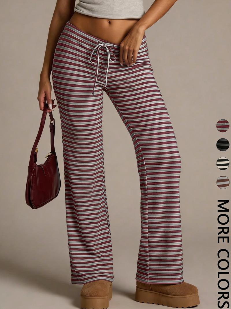 Women's Casual Striped Loose Long Pants, Comfortable and Stylish, Perfect for Daily Wear, Ladies Fashion Bottoms, Casual Fitted Trousers