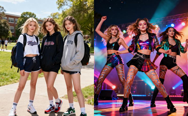 Kpop Girl Group Temporary Tattoos - 8 Sheets Full Body Set Patterns Laser Tattoos Stickers Waterproof Cosplay Costume Accessories for Cosplay Party