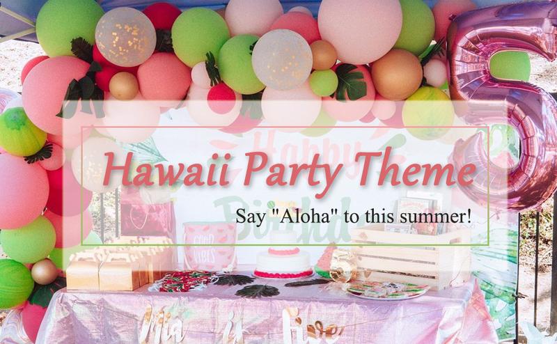 AcnA Hawaiian Party Decorations, Hawaii Balloons Decorations with Huge Flamingo Balloons,  Balloons Banner, Hawaiian Balloons for Aloha Hawaiin Theme Party Decorations Luau Beach Summer Birthday