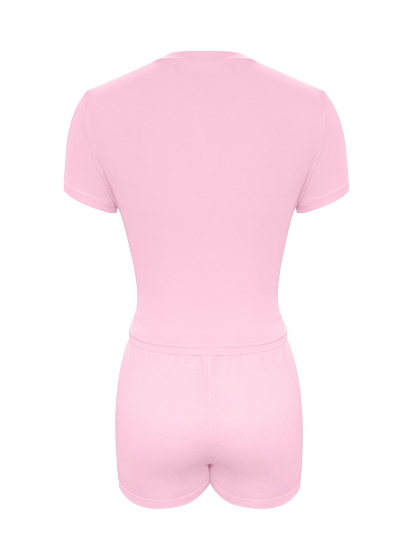 Classic Casual Basic Slim Fit Short Sleeve Round Neck Top and Drawstring Shorts Set, Adjustable, Perfect for Summer, Versatile and Stylish, Clothes, Coordinate