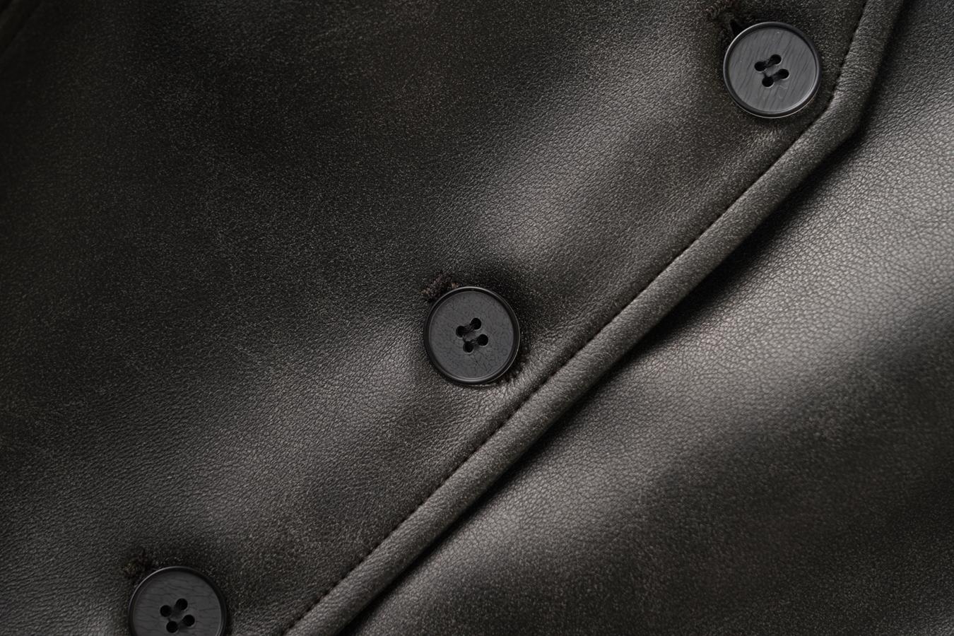 Women's Solid Color Button Front Pu Leather Vest, Fashion Casual V Neck Outerwear for Work Office Business, Ladies Spring & Fall Clothes