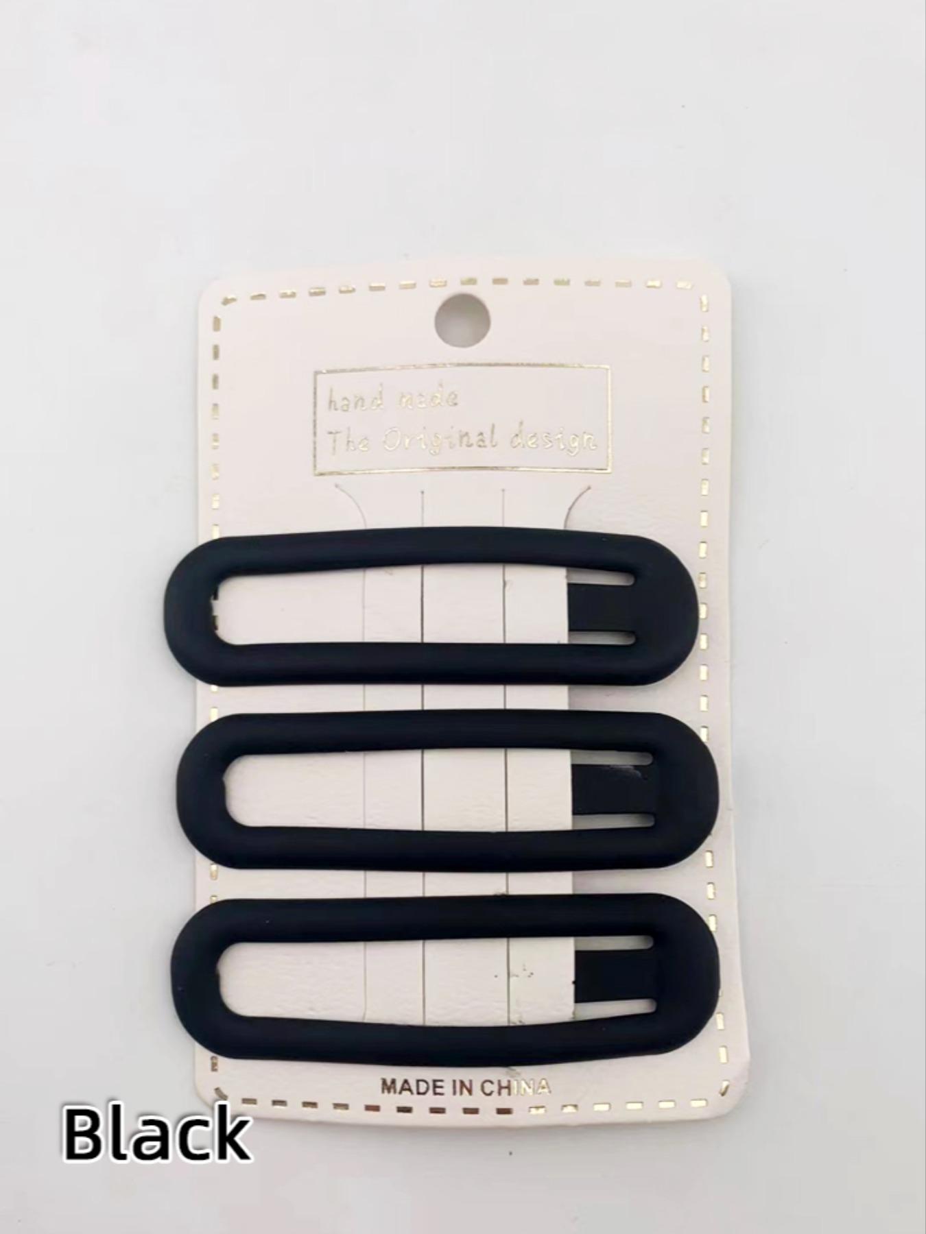 1 Pack of 3 Hollow Out Oval Duckbill Clips, Metal Material, Matte Finish, Lightweight, Suitable for Commuting, School, Dates, Fashionable and Practical