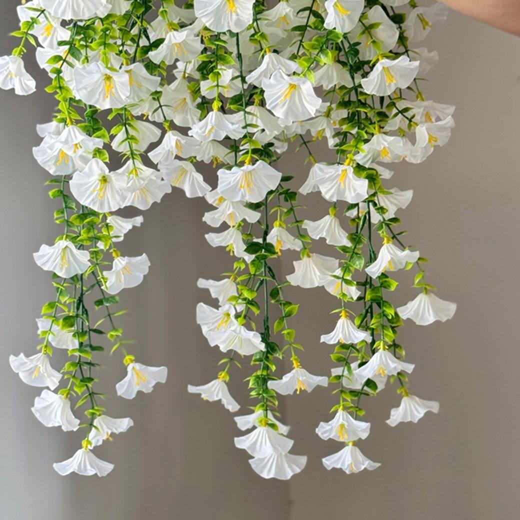 High-Quality Hanging Ivy Trumpet Flower Bouquet, Outdoor Garden Decoration, Realistic Fake Flowers, Factory Direct Sale