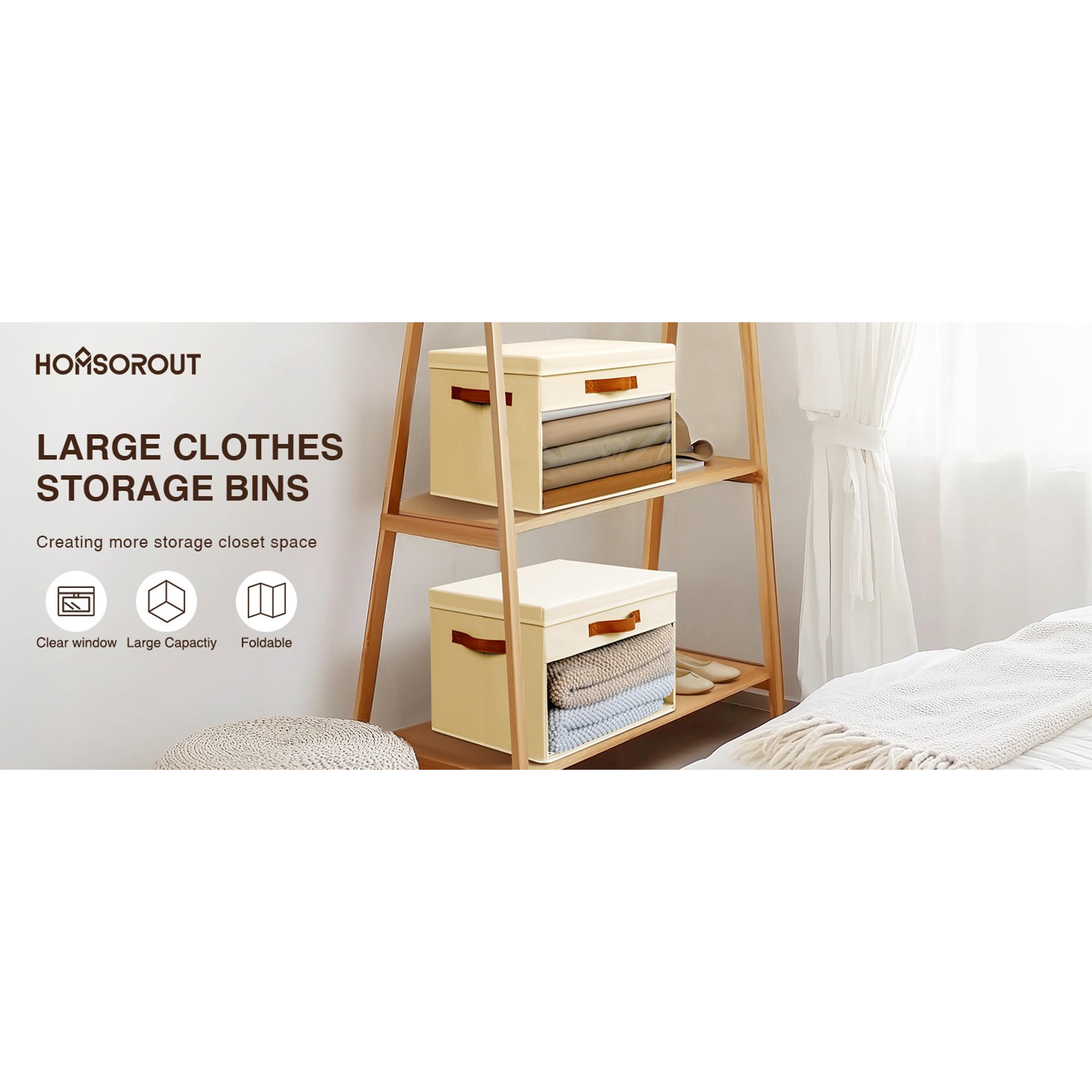 Large Fabric Storage Bins with Lids - Closet Storage OrganizersGift