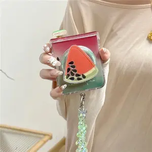 Cute Watermelon Magnetic Phone Case For Samsung Z Flip 7 6 5 Flip6 Cover with Magsafe Stand Chain Hinge Cases For Galaxy Flip7