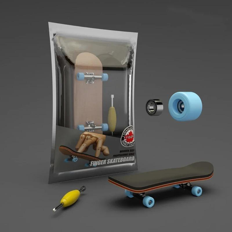 Finger Skateboard Wooden Fingerboard Toy, Professional Stents Fingers Skate Set, Novelty Children Christmas Gift, 1set