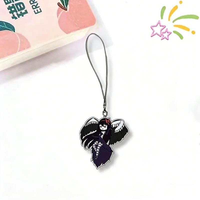 Anime Puella Magi Madoka Magica Kaname Madoka Akemi Homura Cosplay Keychain Acrylic Phone Strap Bag Backpack Keyring Decoration