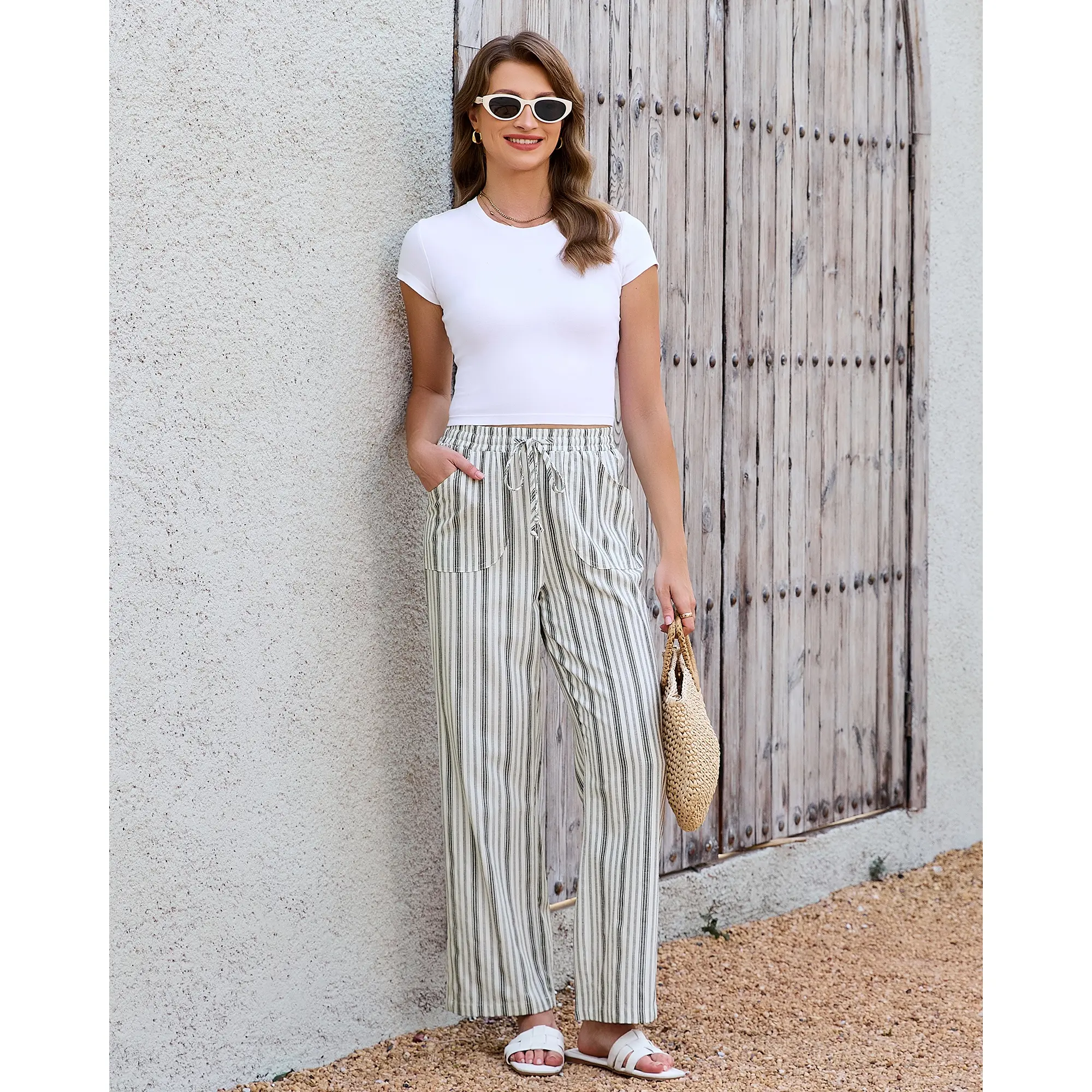 Cream White Stripe