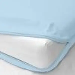 Zippered Twin Fitted Sheet fits 8" Mattresses, Ultra-Soft 1800 Microfiber, Fully Enclosed Zipper Mattress Cover, Light Blue