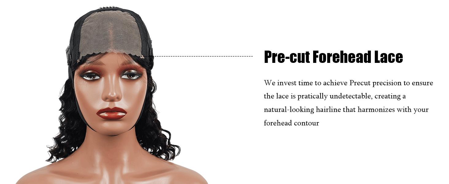 【MiuulaarHair】Wear and Go Glueless Kinky Curly 100% Human Hair wig  4X4 Pre Cut Lace Closure Pre Bleached knots Pre Plucked Natural Hairline  200 Density Natural Black Color Human Hair Wig For Black Women