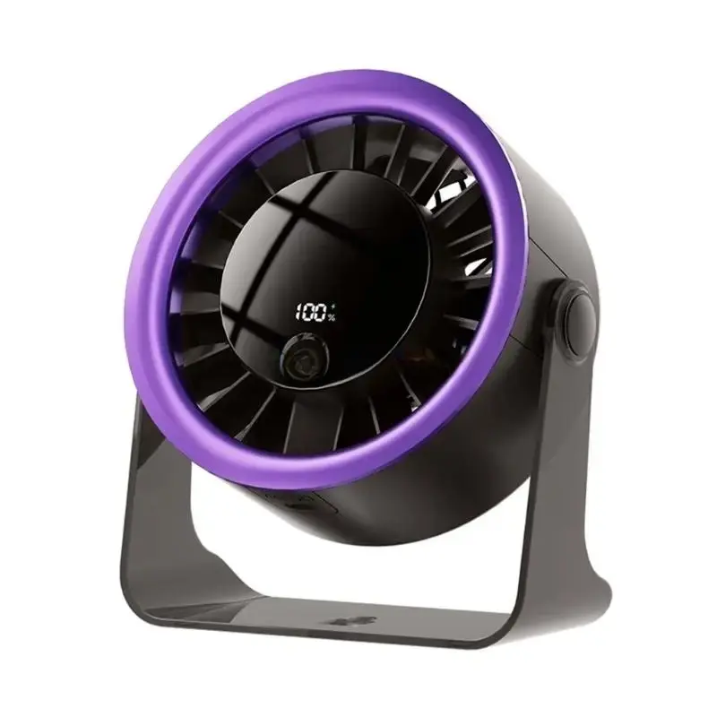 USB Wall-Mounted Small Fan - Silent Rechargeable, Long Battery Life, Multi-Use for Kitchen & Dormitory, Compact Desktop Electric Fan digital display low noise