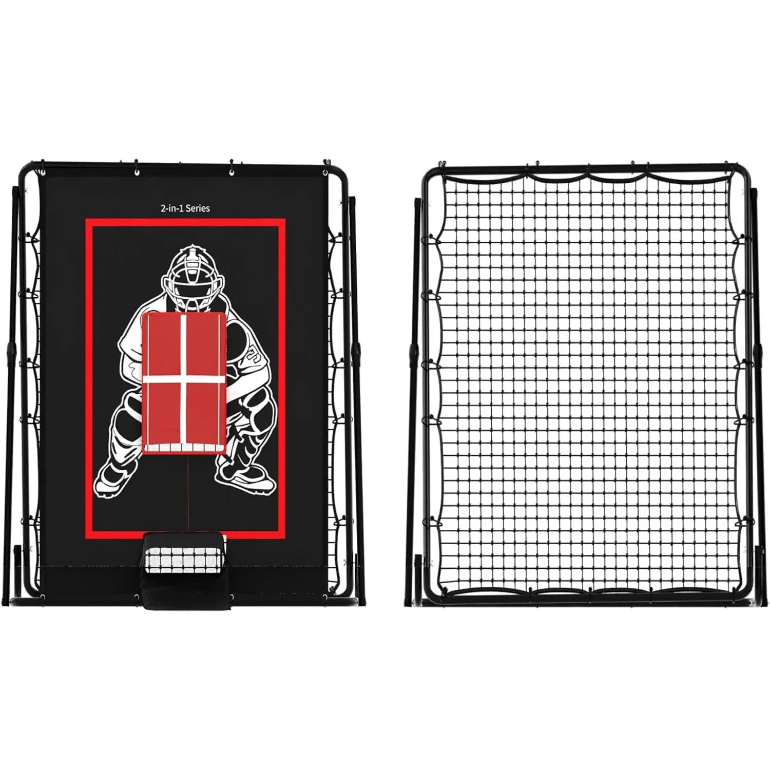 2 in 1 Baseball Pitching Targes and Rebounder Net, Adjustable Baseball Return Screen, Pitching Practice Targets,Bounce Back Net for Pitching,Throwing