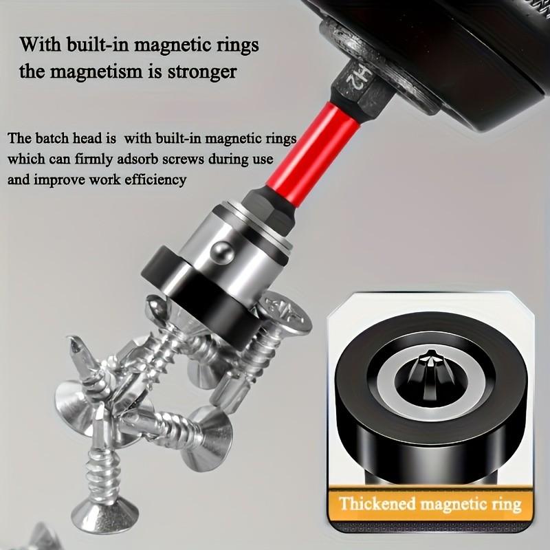 10Pcs PH2 Magnetic Positioning Screwdriver Bits Set, 50mm 1/4" Hex Shank Drywall Dimpler Bits, Heavy Duty Depth Stop Screwing Tools for Wood Decking & Flooring