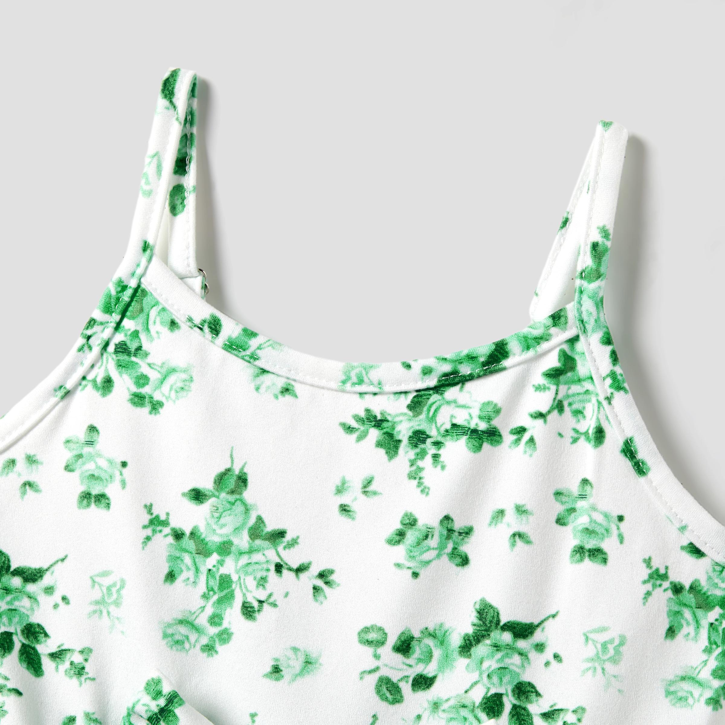 PatPat Mommy and Me Strap Dress Mom and Daughter Spliced Mesh Strap Dress Matching Family Set Springtok