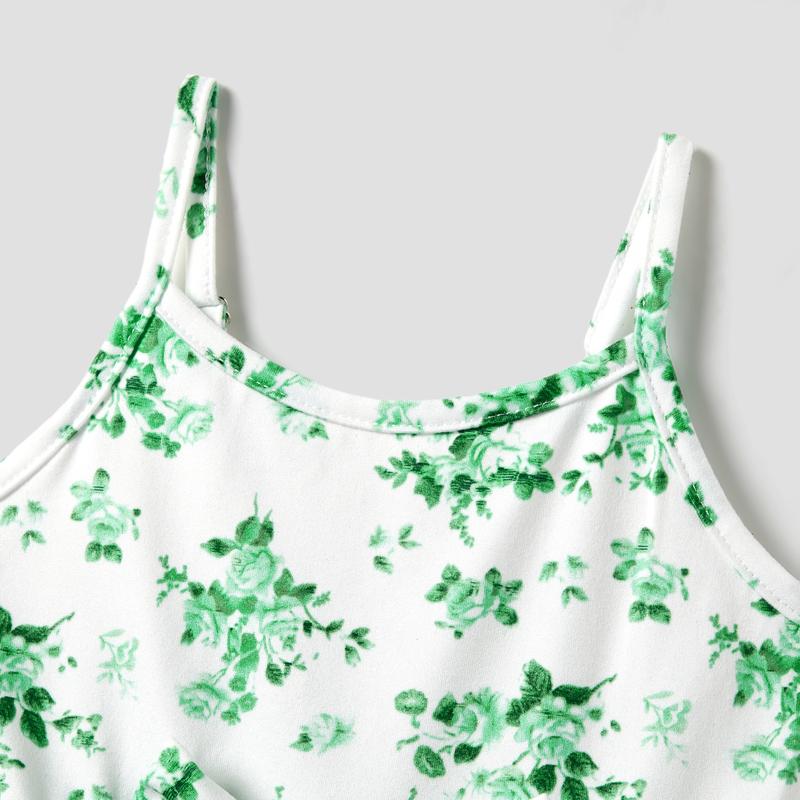 PatPat Mommy and Me Strap Dress Mom and Daughter Spliced Mesh Strap Dress Matching Family Set Springtok