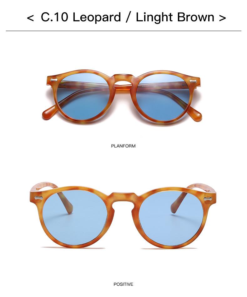 Retro Round Sunglasses Men Women Fashion Small Polarized Sun Glasses For Male Female Literary Vintage Shades Driving Eyeglasses Trendy Vintage Sunglasses