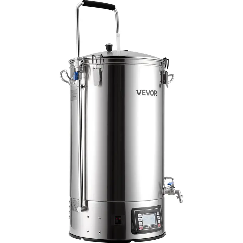 VEVOR Stainless Steel Beer Brewing Equipment for Beginners, 16 Gal/60L 31.75 Lbs / 14.4 Kg Dual Insulation All-in-1 Home Beer Maker, 3000W Digital Control, Anti-Burn Pump, Wort Chiller, Recipe Memory, Timer, Removable Mesh Strainer, 16 Gal / 60 L