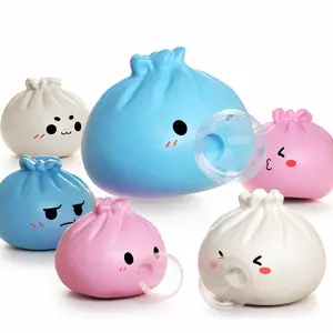 Funny Bubble-Mouth Dumpling Squishy Toy| Cute Bun Squeeze Fidget Toy for Stress Relief| Interactive Sensory Desk Toy| Novelty Kawaii Gag Gift for Kids Adults, Relaxing Anti-Anxiety Soft Pinch Toy, Viral TikTok Fidgets, Slow Rising Squishies