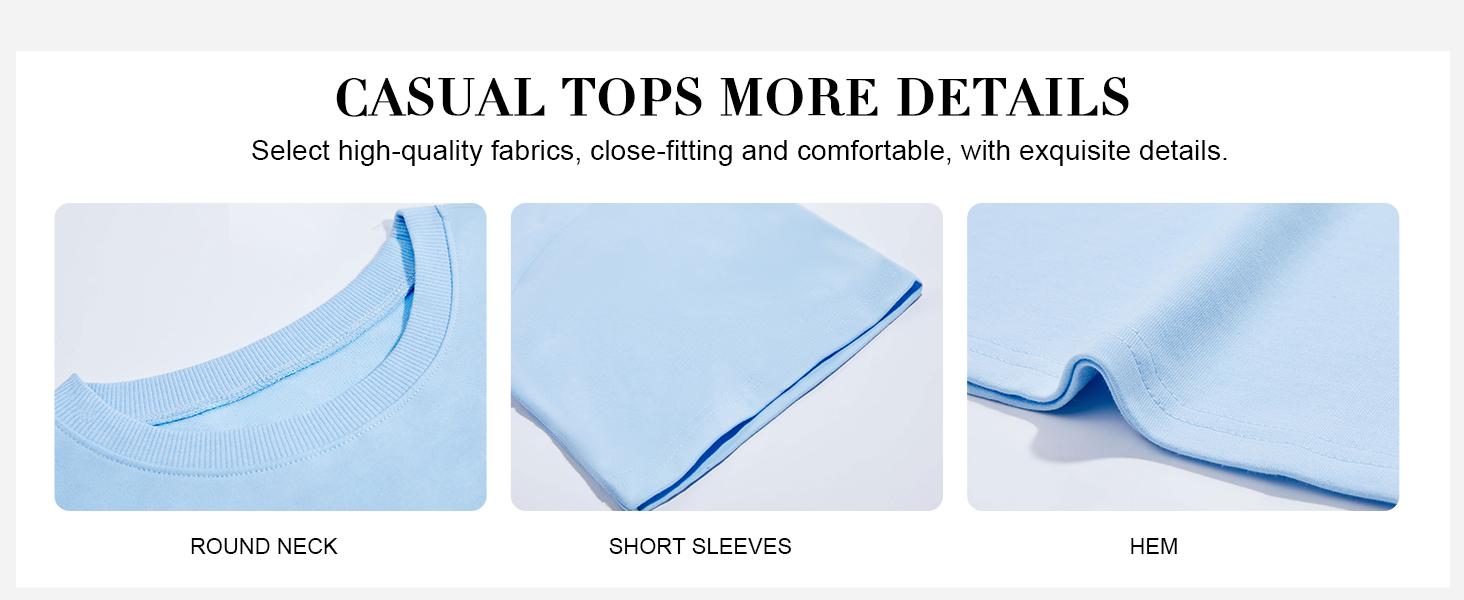 FMEYOA Womens Casual Comfy 2 Piece Outfits 3/4 Sleeve Tops and Elastic Waist Shorts Lounge Sets Loungewear