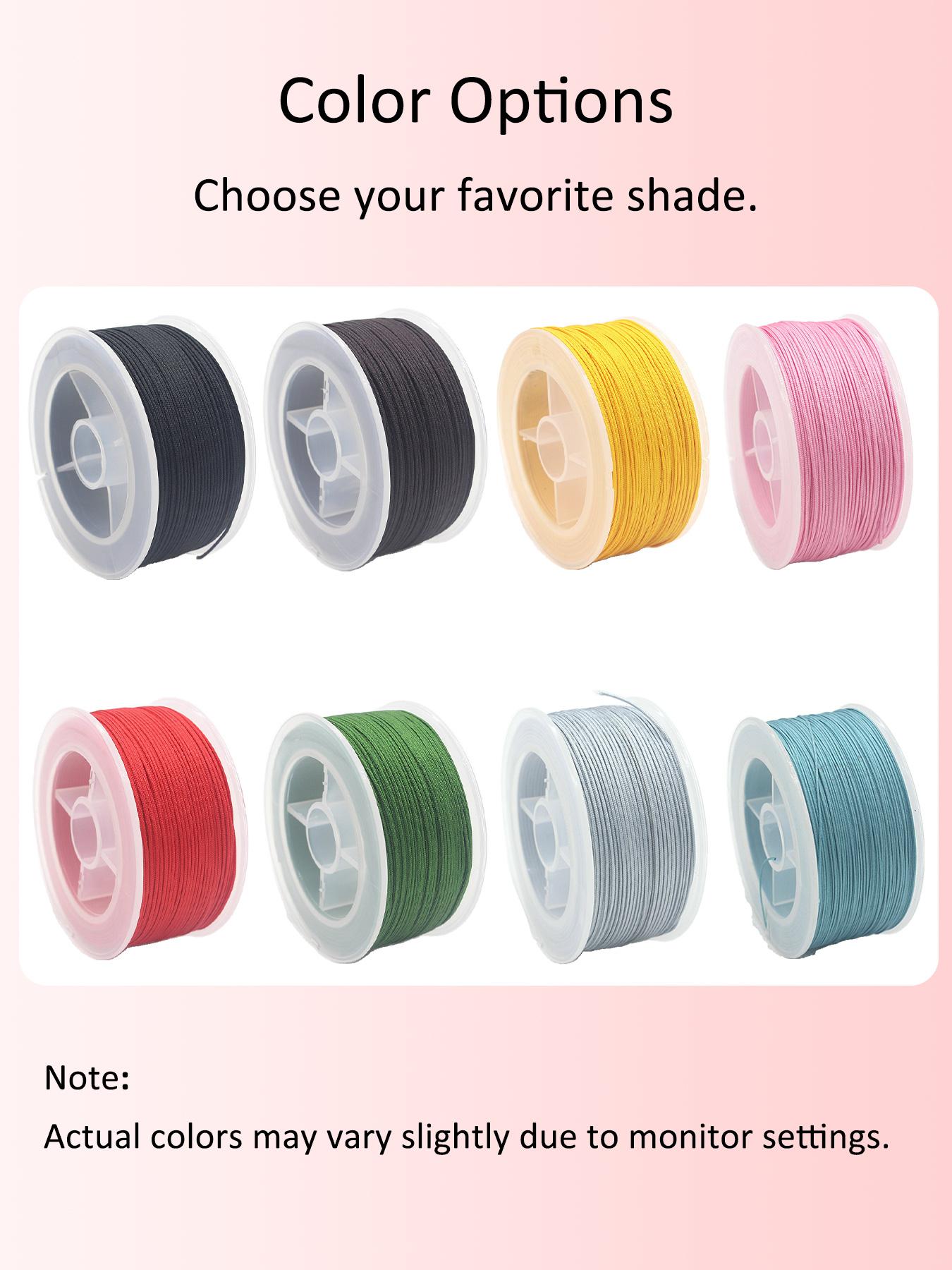 0.8mmx65m Matte Nylon Cord for DIY Bracelets, Jewelry Making, Beading and Craft Projects, Ultra-Durable Versatility String Multi-Color Available