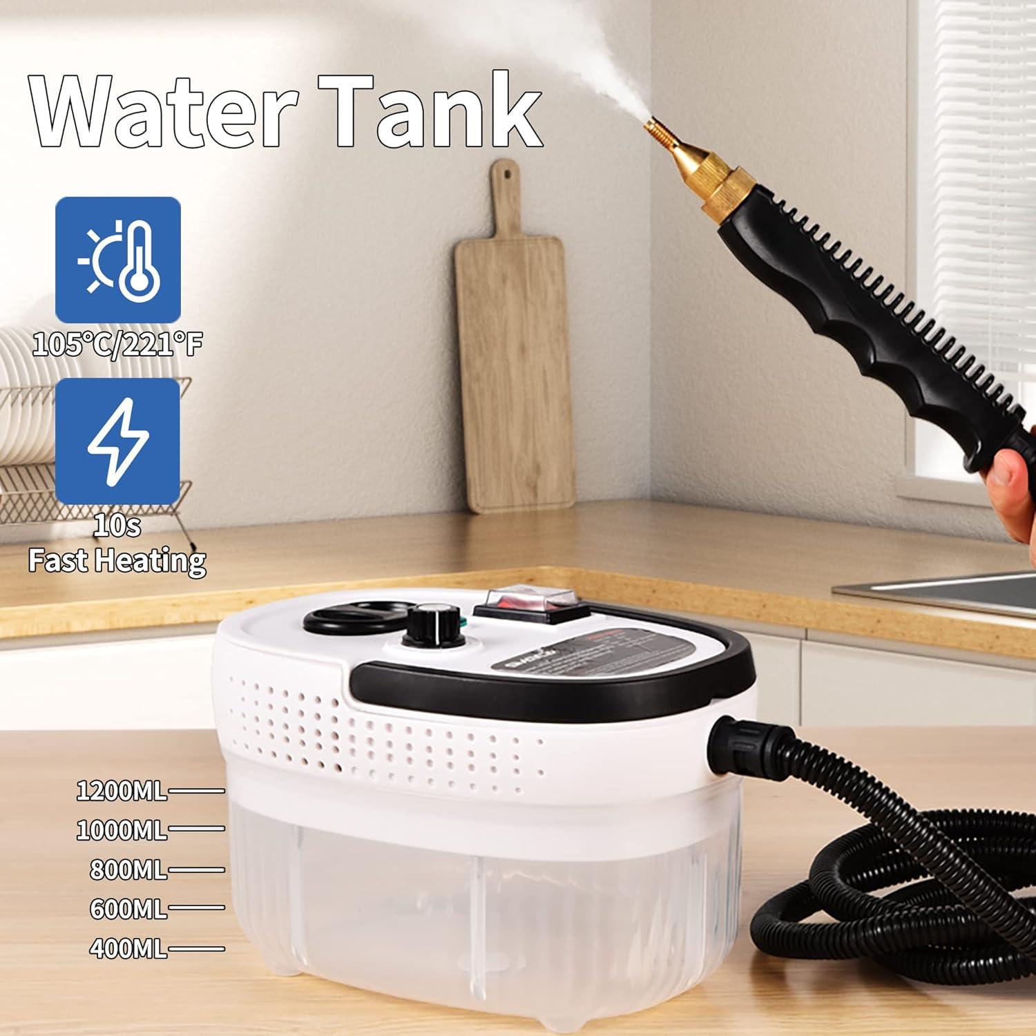 2500W Handheld Steam Cleaner, high-temperature and high-pressure steam cleaner, portable car steamer with 16 accessories, suitable for kitchen grease, car detailing, and bathroom cleaning. 2500W Handheld Steam Cleaner, high-temperature and high-pressure steam cleaner, portable car steamer with 16 accessories, suitable for kitchen grease, car detailing, and bathroom cleaning.