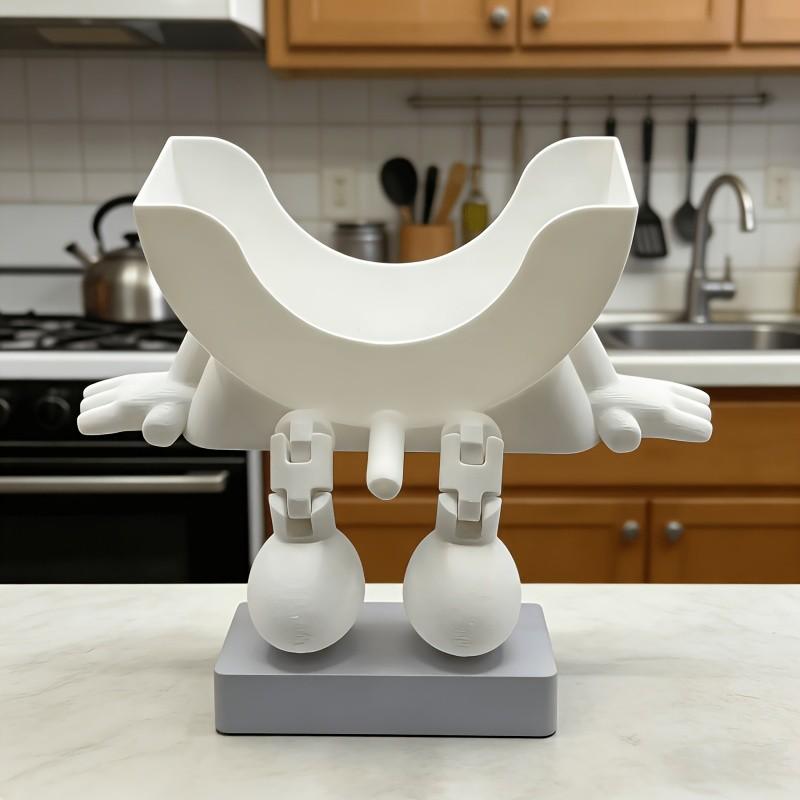 Cute Fun Drainage Smile Sponge Holder with Draining Holes, 3D Printed Dish Sponge Rack, Kitchen Sink Countertop Organizer, Home Cleaning Tool Stand