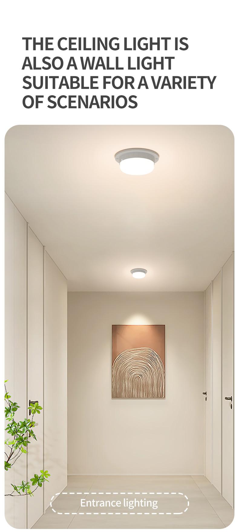 Smart LED Voice-Controlled Light, Public Hallway Corridor Home Radar High Sensitivity Sound-Light Sensor Integrated Lamp