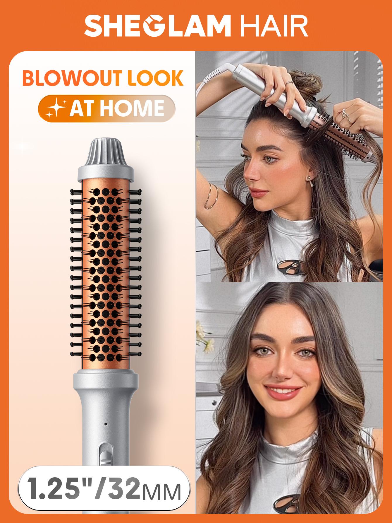 【BOGO SALE】SHEGLAM HAIR It-Curl Thermal Blowout Brush 1.5 inch / 1.25 inch Rechargeable Heated Curler Heatless Curling Iron-Effortlessbeauty