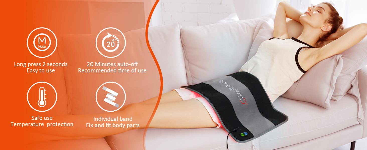 24’’ x 12’’ Large 32W In-frared Light Pad for Body with 242 660nm & 850nm LED Beads and Timer