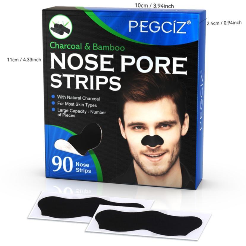 Pegciz Blackhead Remover Nose Patches 90pcs, Nose Pore Patches, Men's Acne Treatment Mask, Effective Skin Care Solution, Long-Lasting Use
