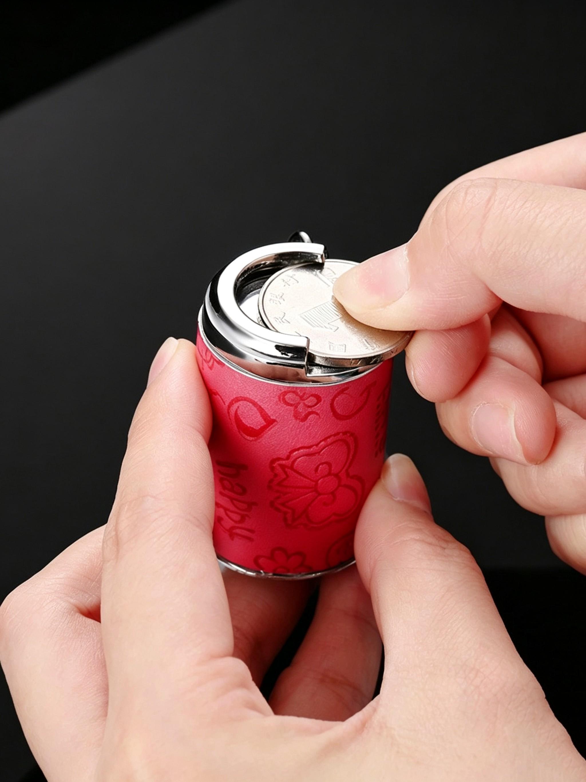 Creative Coin Holder Keychain, Fashionable Portable Change Container, Metal Coin Jar Key Ring, Unique Personalized Accessory, Gift Keychain