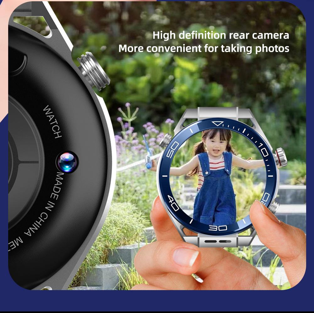 1.52in Round Screen Metal Smartwatch - Card-Slot Wearable Tech Device, Foreign Trade Version 2+16G Single Camera Digital Camera, X5 Model Health Tracker, Hot TikTok Party Toy