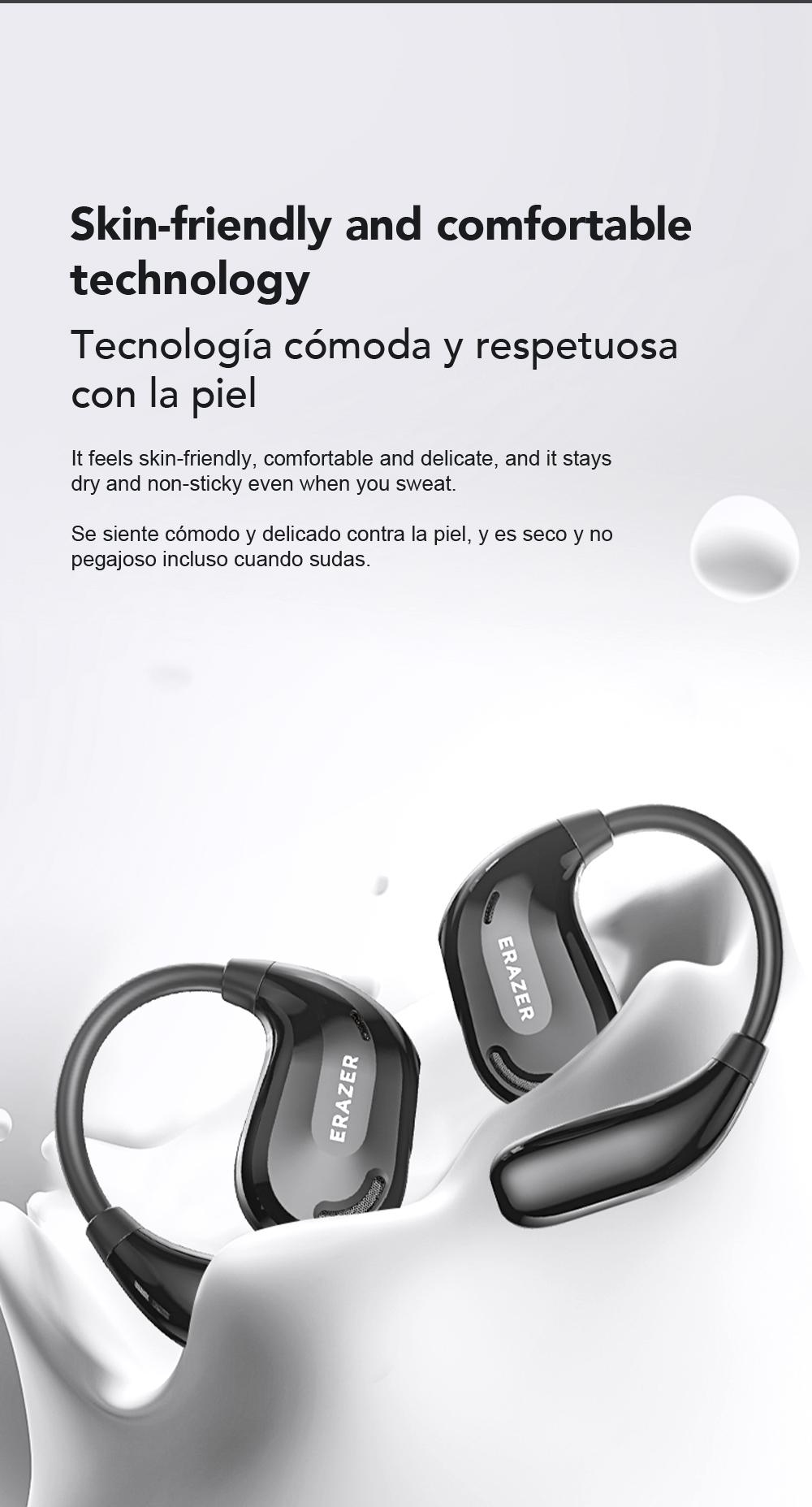 ERAZER XT66Pro OWS Translation Wireless Bluetooth Earphones Support 135 Languages Real Time Bluetooth Translation Earbuds HIFI Sound Quality Light-Weight Headphones Built-in Microphone Support Phone Calls Music AI Chat