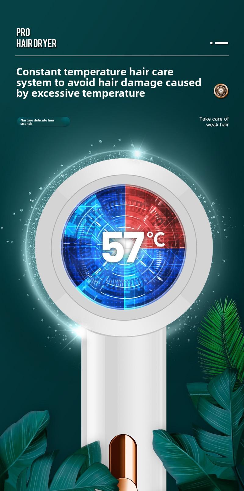 Hair dryer with hot and cold air for student dormitories, cross-border, high-power, suitable for hair salons and home use, with blue light feature