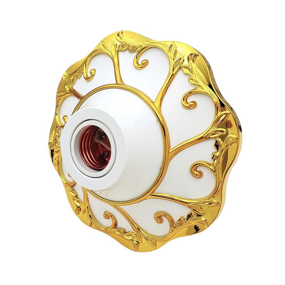 E26/E27 Bulb Socket Adapter, Silver Carved Decorative Lamp Base, Home Office Industrial Use, Wenzhou Manufacture