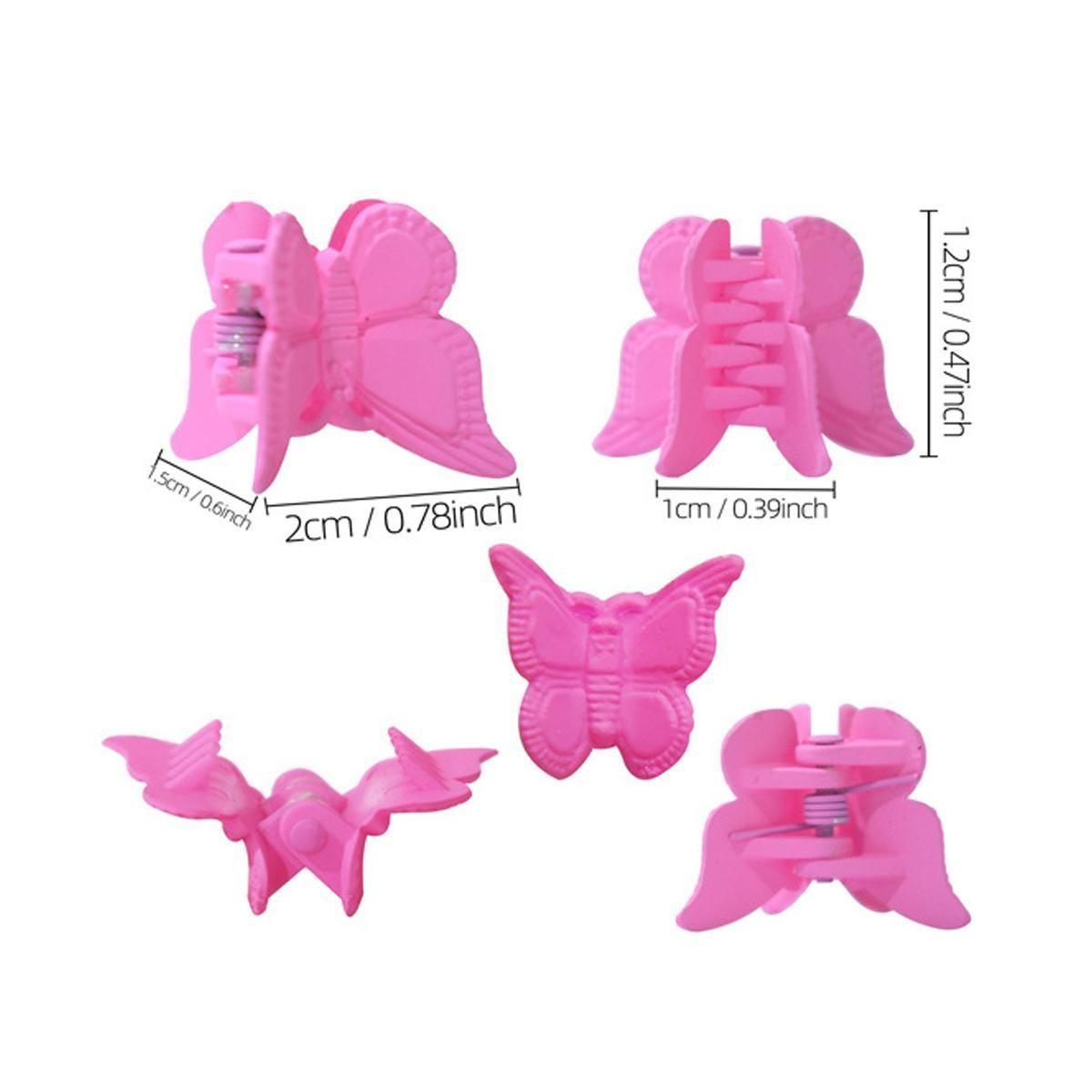 50 Pcs Shiny Mini Butterfly Hair Clips, Candy Color Spray Paint, Gentle on Hair, Perfect for Side Bangs and Boat Hairstyles