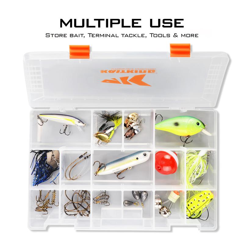 KastKing Tackle Boxes, Plastic Box, Plastic Storage Organizer Box with Removable Dividers - Fishing Tackle Storage - Box Organizer - 2 Packs /4 Packs Tackle Trays - Parts Box Adjustable
