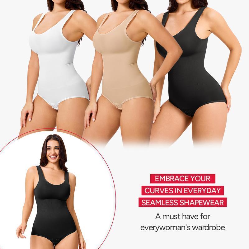 Nebility Women's Bodysuit Minimalist Seamless Shapewear, Basic Comfortable Womenswear for Daily Wear