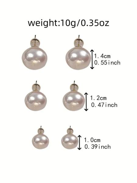New 6-Piece Set High-Quality Steamed Bun Pearl Earrings, Multifunctional Daily Jewelry, Wedding Season Accessories, Perfect Gift, Fashion Earring
