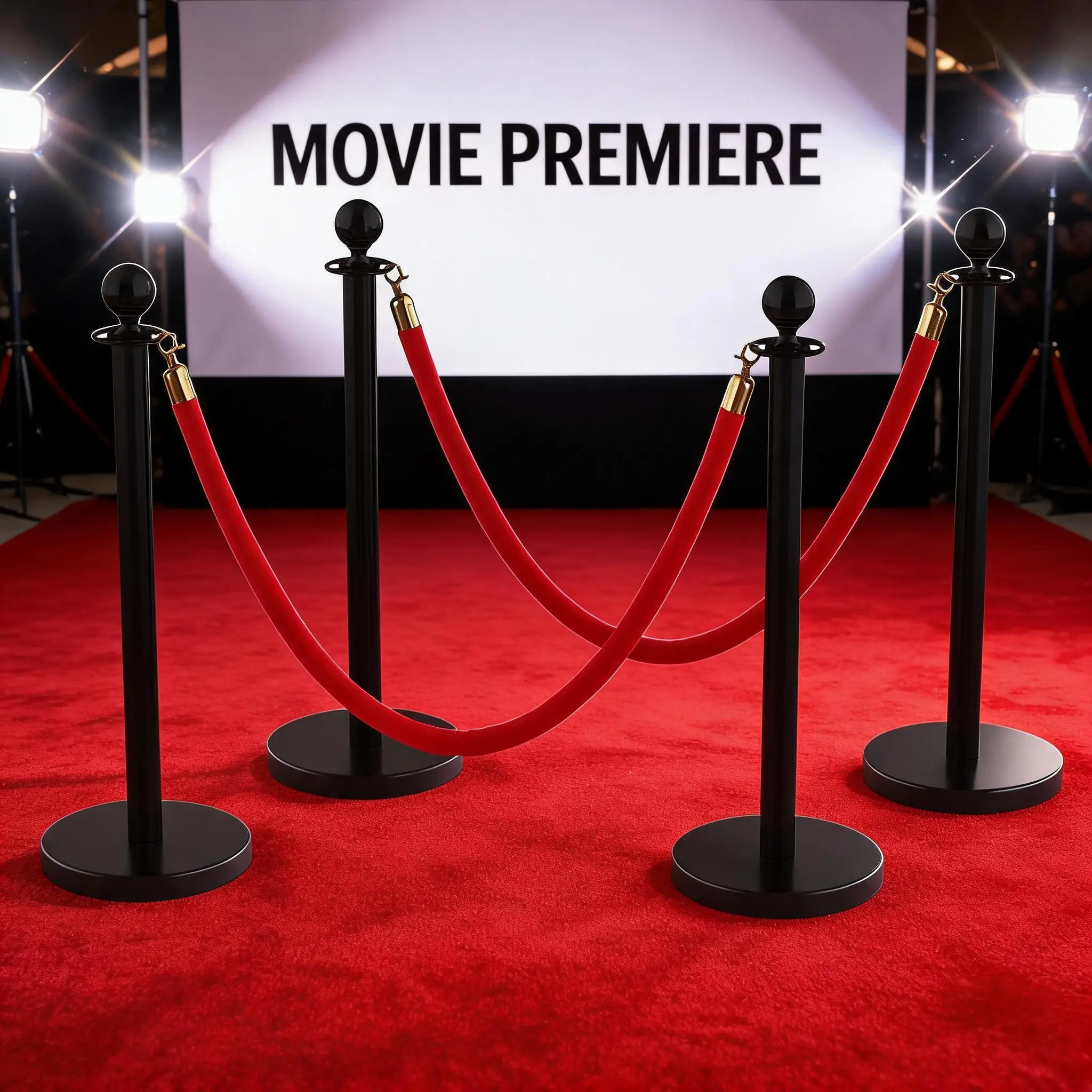 Garvee Stainless Steel Crowd Control Stanchion Post Set - Outdoor Crimson Rope Barriers with Fillable Bases, for Queue Control at Entrances, Lobbies