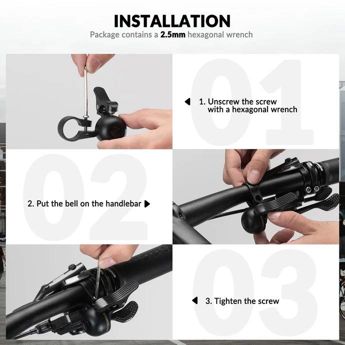 ROCKBROS Bike Bell for Road Bike Ring Bell with Loud Sound Bells fit for Road Bike Handlebars