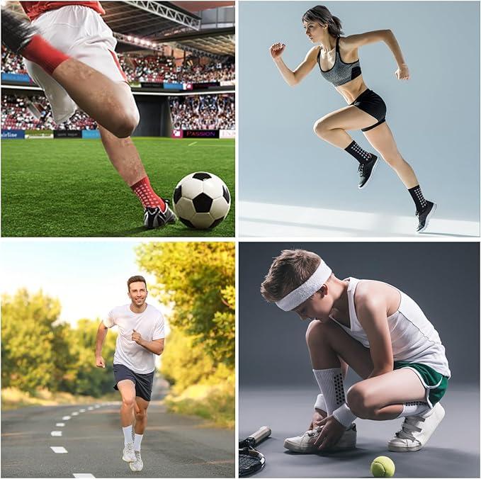 Men's Soccer Socks Anti Slip Non Slip Grip Pads for Football Basketball Sports Grip Socks, 4 Pair Men's Soccer Socks Anti Slip Non Slip Grip Pads for Football Basketball Sports Grip Socks, 4 Pair