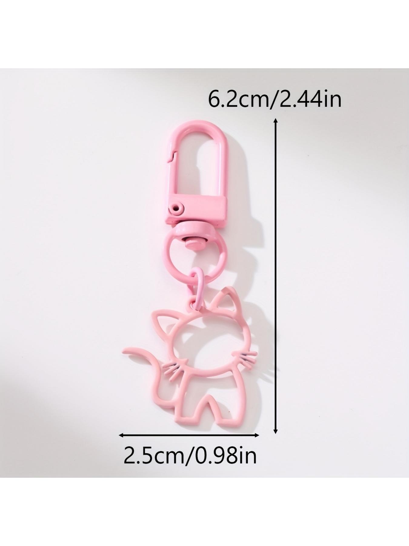 1pc Cute Cat Keychain with Hollow Design - Alloy Car Key & Backpack Charm, Colorful Cat Keyring for Valentine's Day Gift, Men's Fashion Accessory, Playful Key Holder | Quality Metal Ring Attachment, Cute Keychain